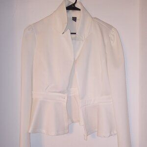 Chic White Peplum Blazer for Women – Office, Casual & Evening Wear